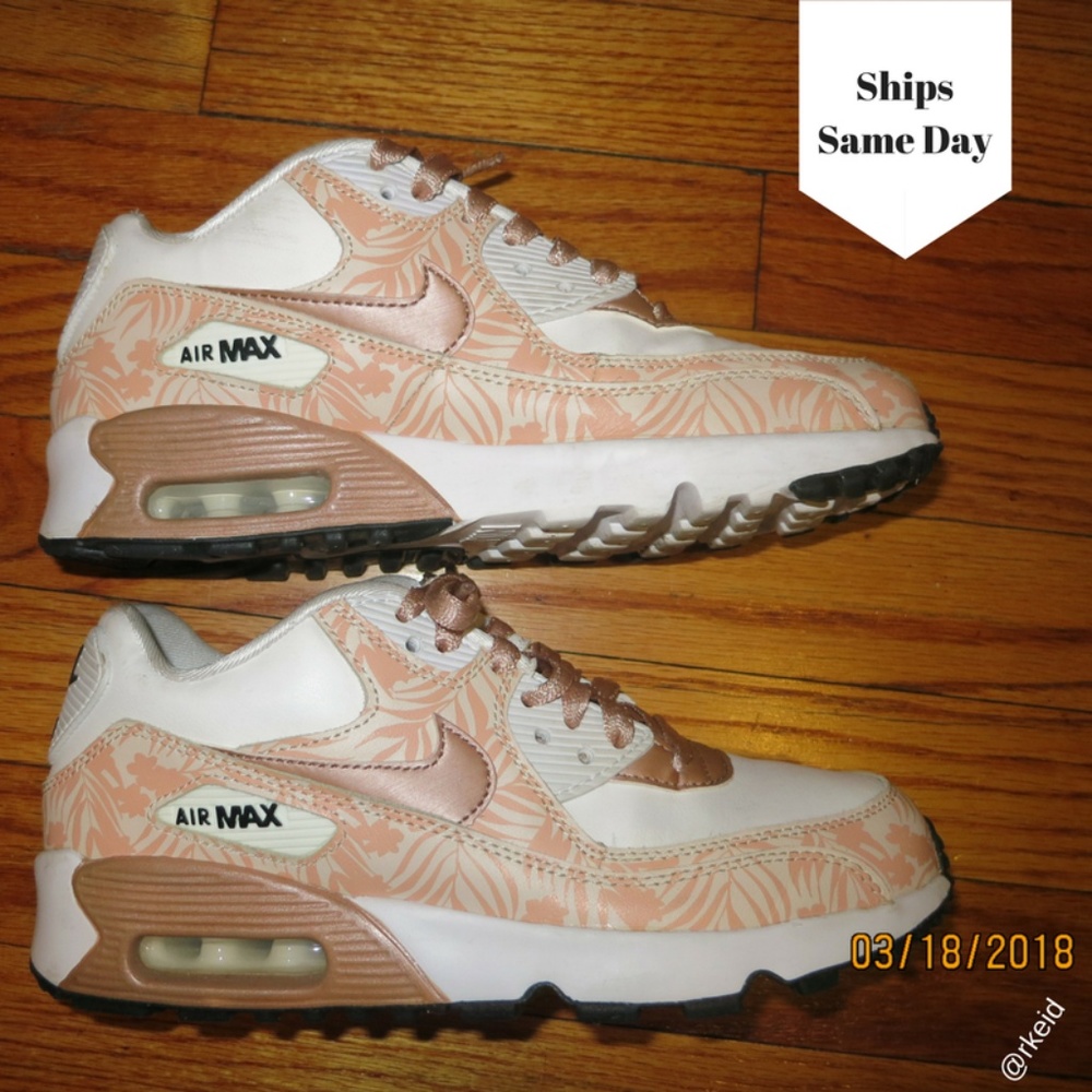 Air Max 90 Leather Big Kids Size 5Y Rose Gold
